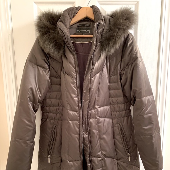 Platinum 🤎 Fox Fur Down Long Winter Coat - Picture 16 of 16